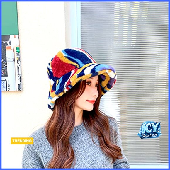 Warm Fuzzy Bucket Hat Winter Plush Sherpa Fisherman Hat Adjustable Drawstring main image 4